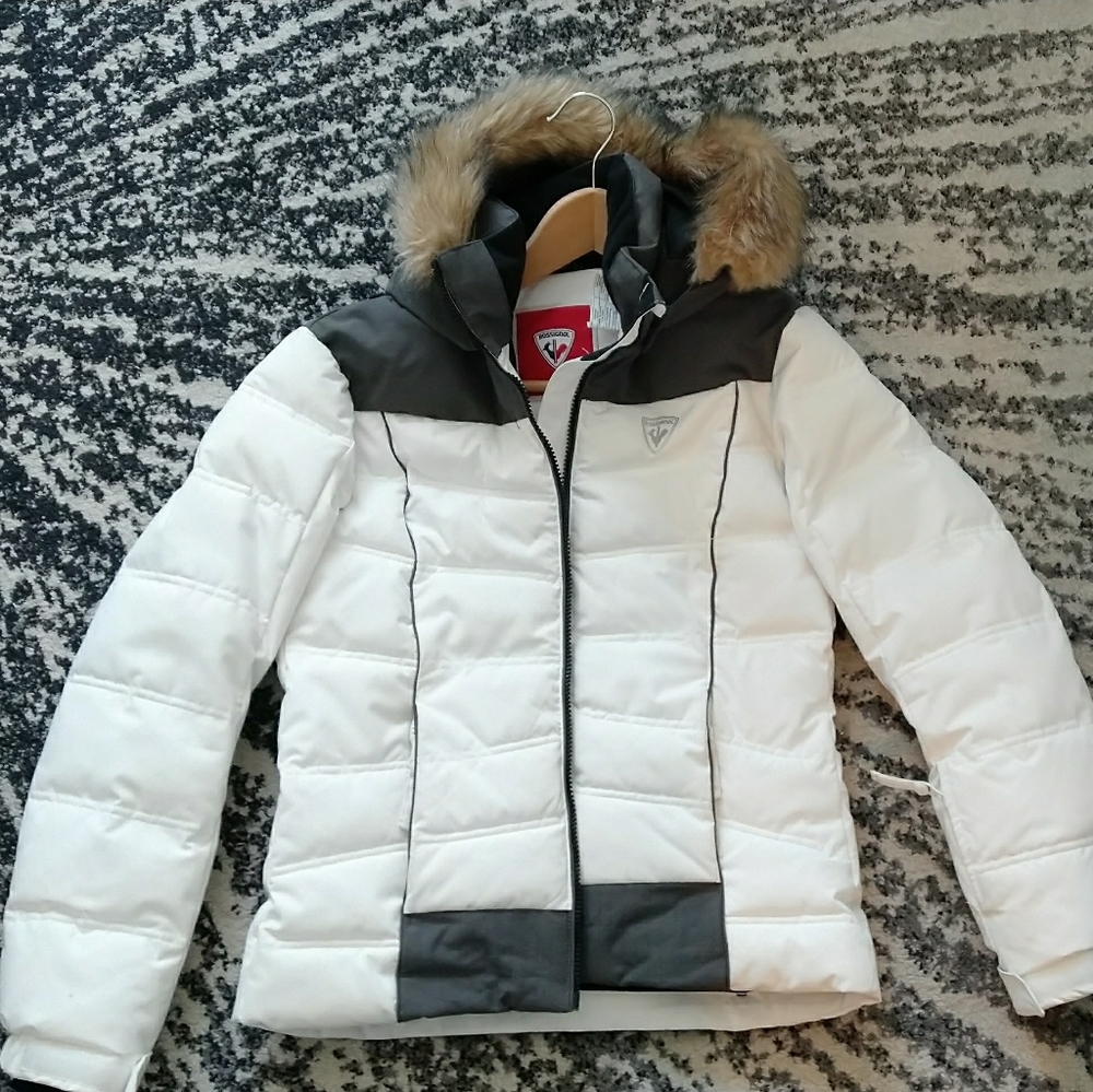 Rossignol white snow/ski puffer jacket waterproof